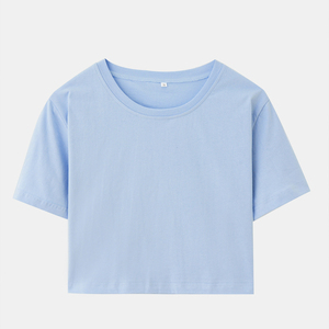 Vente en gros de hauts de sport courts unis, t-shirts pour femmes à manches courtes avec logo et design personnalisés, service OEM de haute qualité - Product Image 5