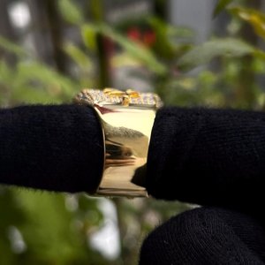 Iced Out JT <b>Initial</b> <b>Ring</b> Round Moissanite Diamond Style Hip Hop Bling Square Statement <b>Ring</b> Mens Luxury Design - Product Image 4