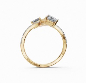 Bague en diamant de haute qualité, design de créateur, Twin Star Nebula, 0,919 carats, diamant rond FG VS, bijoux fins de qualité supérieure pour fiançailles - Product Image 6