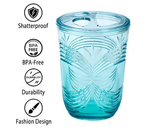 [Holar] Taiwan Made Green Durable Plastic Round 3 Slots Stripes Style Tooth Stand pour Toilette - Product Image 3