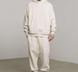 Ensemble de survêtement unisexe avec sweat-shirt à capuche et pantalon de jogging, coupe-vent personnalisé, survêtement uni surdimensionné pour homme, ensemble de sweat-shirt à fermeture éclair - Product Image 1