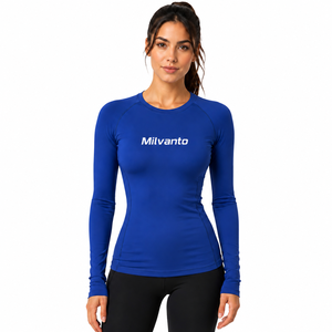 100% Polyester Custom Women's <b>Long</b> <b>Sleeve</b> Compression Shirt | 4 Way <b>Stretch</b> Quick Dry Fitness Yoga <b>Top</b> | Breathable Workout <b>Top</b> - Product Image 1