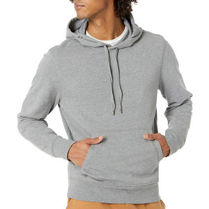 Sweat-shirt à capuche gris pour homme, couleur unie, en molleton français, manches longues, pour l'automne - Product Image 6