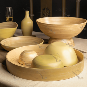 ถาดไม้ไผ่ทรงกลม ปี 2026 ดีไซน์ยุโรป เป็นมิตรกับสิ่งแวดล้อม สำหรับงานปาร์ตี้ โดยบริษัท ธานห์ นัม อาร์ตส์ จำกัด - Product Image 1