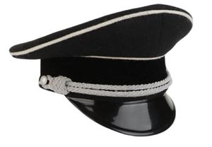 Casquette noire réglable unisexe, uniforme, avec badge brodé, reproduction de casquette à visière allemande de la Seconde Guerre mondiale sans insignes, casquette en laine noire. - Product Image 4