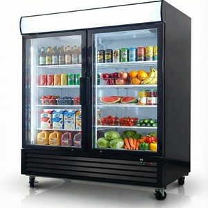 Réfrigérateur Commercial à Boissons à Prix Abordable, Modèle 879L avec Porte Vitrée, Panneau Supérieur Vertical et Porte Battante, Vitrine Réfrigérée à Porte Battante - Product Image 1