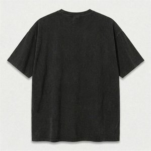 Wholesale Custom Logo Men's Clothing T-shirts Solid Printed 100% Cotton <b>Acid</b> Washed Half Sleeve Breathable Vintage <b>Drop</b> Shoulder - Product Image 2