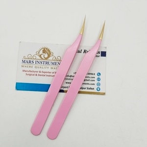 Pink Eyelash Tweezers <b>Smooth</b> Tip Precision <b>Tools</b> for Lash Extension - Product Image 3