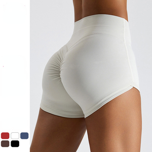 Shorts de Yoga de Cintura Alta para Mujer, Transpirables, de Spandex y Nailon, Ajuste Deportivo, Cintura Elástica Regular, Color Sólido, para Entrenamiento, Gimnasio, Casual, Ligeros - Product Image 6