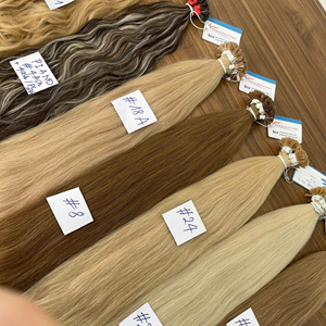 Extensions de cheveux humains vietnamiens bruts à pointe plate en kératine, cuticules alignées, double épaisseur, haute qualité, ondulés naturels - Product Image 6
