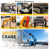 Mini grue araignée avec moteur diesel ou électrique, rotation à 360 degrés pour les espaces étroits