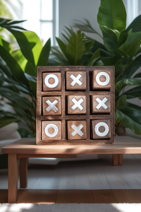 Juego de Mesa Tic Tac Toe Moderno y de Lujo con Piezas Metálicas Doradas, Rompecabezas de Estrategia Decorativo - Product Image 2