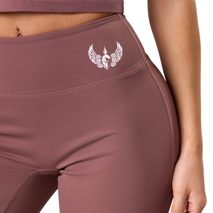 Dusty Pink <b>Flared</b> Yoga <b>Leggings</b> Women High Waist Gymwear Stretch Fitness Training Workout Activewear Comfort Wear - Product Image 3