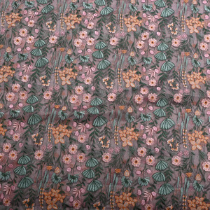 Tela de Felpa de Alta Calidad, Ecológica, Transpirable, con Bordado Malty, Elegante Jacquard Floral Estampado, Peso Medio, 100% Poliéster - Product Image 3