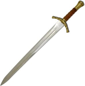 Épée de fantaisie artisanale sur mesure OEM de 40 pouces avec fourreau en cuir noir - Pommeau et garde en laiton - Manche gainé de cuir - Product Image 2