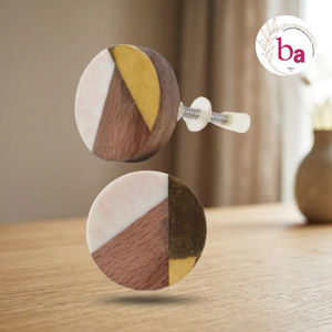 Poignées de meubles rondes en bois Ba, design scandinave tricolore, modernes, durables, pour la maison, le bureau, l'extérieur, la villa - Product Image 1