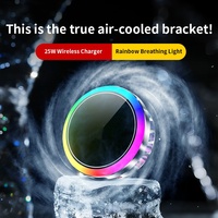 Support de charge sans fil magnétique puissant 25W pour voiture avec refroidissement par air et lumière RGB respirante arc-en-ciel pour iPhone 17 Pro Max – Tendance actuelle