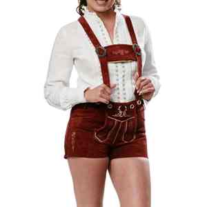ชุดเลเดอร์โฮเซินบาวาเรียนแท้สำหรับผู้หญิง กางเกงขาสั้นหนังกลับพรีเมียมสำหรับเทศกาลอ็อกโทเบอร์เฟสต์ - Product Image 6
