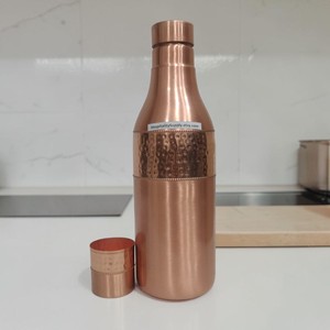 Modern Eco-Friendly Copper Bottle with Drinking <b>Cup</b>. ( Certified pure copper ) - Product Image 1