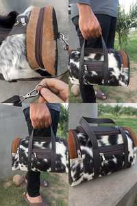 กระเป๋าเดินทางหนังแท้คุณภาพพรีเมียม หนังวัว  แบบถือหรือสะพาย  สำหรับเดินทางช่วงสุดสัปดาห์  รับผลิตตามแบบ (OEM) สำหรับส่งออกจำนวนมาก รุ่น LHTB-0105 - Product Image 2