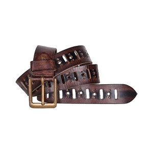 Cinturón de Hombre de Cuero Genuino de Lujo, Trenzado, con Hebilla de Diamantes de Imitación, Ligero, de Alta Calidad, Diseño de Dos Tonos, Personalizable - Product Image 1