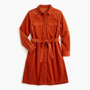 Women's <b>Winter</b> Corduroy Shirt <b>Dress</b> Casual Warm Button-Down Midi <b>Dress</b> OEM ODM Wholesale Factory Custom Logo Low MOQ - Product Image 3