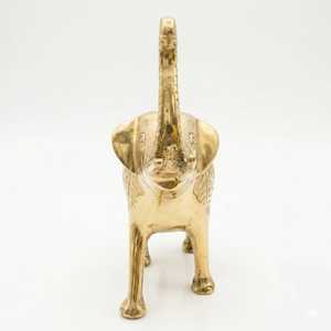 Figurine d'éléphant classique en laiton faite à la main, gravée avec un design traditionnel, décoration de table, sculpture animale pour salon - Product Image 5