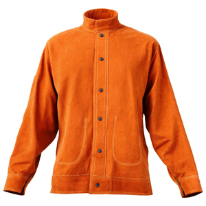 Leather Welding Jacket Heat Resistant Protective Welding <b>Fire</b> Resistant Industrial Safety Heavy Duty Jacket OEM Supplier - Product Image 1