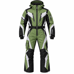 Mono de esquí con capucha y bloques de color para hombre, impermeable, para snowboard, transpirable. - Product Image 1