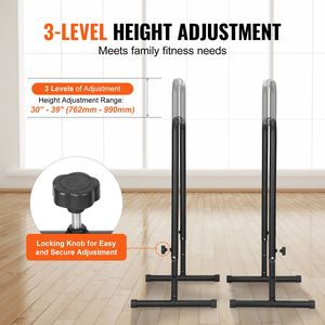 Stazione per Dip in Acciaio Resistente con Capacità di 200 Kg, Stabilizzatore Regolabile in Altezza per Allenamento Fitness - Product Image 3