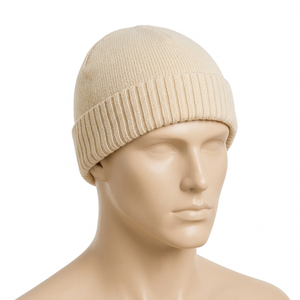 Bonnet tricoté côtelé en gros avec revers, bonnet en laine tricoté avec revers et bonnet d'hiver à revers pour les marques d'extérieur - Product Image 2