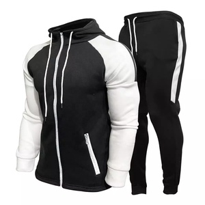Conjunto de dos piezas de ropa deportiva para hombre, chándal masculino de lujo en blanco para trotar, gimnasio, personalizado - Product Image 1
