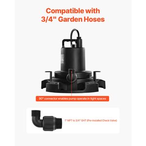 1/2 HP 1600 GPH 120V Automatic Swimming Pool Cover <b>Pump</b> with 25 ft Power Cord and 25 ft Max Head Lift <b>Submersible</b> Pool <b>Pumps</b> - Product Image 6