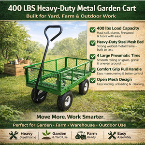 Carretilla de Jardín Resistente de Metal, Plástico y Goma para Transportar Leña, Tierra y Trabajos de Jardinería - Modelo ODGGAD000 - Product Image 2
