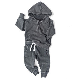 Wholesale Customize Clothes Kids Tracksuits Boys Clothing Sets Fall Winter Baby Tracksuit Quarter Zip up Hoodie <b>Track</b> Suit - Product Image 5