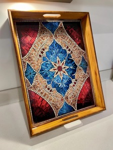 ถาดไม้พิมพ์ลายสำหรับจัดระเบียบเคาน์เตอร์ครัว ถาดไม้พิมพ์ลายสำหรับเก็บเครื่องเทศและน้ำมัน ขายส่งถาดเสิร์ฟ - Product Image 3