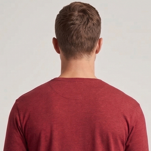 T-shirts gaufrés Henley à manches longues pour hommes, personnalisables, col rond, boutonnés, style streetwear d'été - Product Image 5