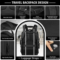 Sac à dos pour ordinateur portable en tissu Oxford imperméable au design haut de gamme avec port USB, grande capacité et fermeture éclair robuste pour les voyages quotidiens, le bureau et l'école