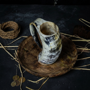 REHMAN CRAFT Handmade Natural Horn Drinking <b>Mug</b> Vintage Rustic Style <b>Large</b> Capacity Beer Tankard Handle Dining Wedding Home - Product Image 5