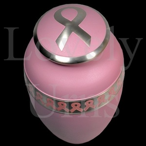 Urnas funerarias para cenizas de Jamie Bodkins, con la inscripción 'Power of Pink' para la concienciación sobre el cáncer de mama, en 2 tamaños, para adultos medianos, para guardar cenizas como recuerdo. - Product Image 3