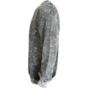 High Quality Heavyweight <b>Fleece</b> Cotton Oversize Sweatshirt Custom <b>Men</b> Wear <b>Grey</b> Stone Acid Wash Hoodies - Product Image 4