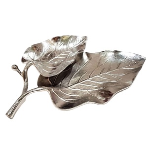 Advantageous Designer Silver Leaf Design Food Serving <b>Tray</b> <b>Snacks</b> Dry Fruits Serving <b>Tray</b> And Platters For Wholesale Suppliers - Product Image 1