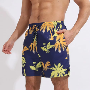 Men's Quick Dry Eco-Friendly Breathable Reversible Swim Trunks Pockets Heat-Transfer Printing Elastic Waist Polyester Beachwear - Product Image 2