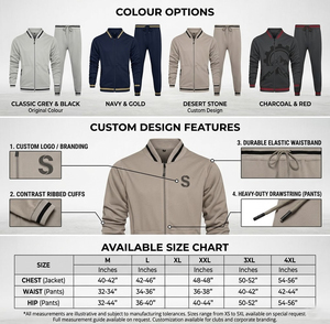 Conjunto Deportivo para Hombre y Mujer, Chaqueta Bomber con Cierre Completo y Pantalones Jogger con Cuello Acanalado a Rayas - Product Image 2