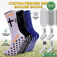 Chaussettes de football personnalisées à forte valeur ajoutée Chaussettes à prise en main d'usine Chaussettes antidérapantes