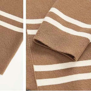 Wholesale Best Selling Striped Knitted <b>Cardigan</b> Sweater V-Neck <b>Long</b> Sleeve Autumn Casual Button Front Regular Sleeve - Product Image 5