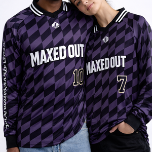 เสื้อฟุตบอลอเมริกันแบบยูนิเซ็กซ์สั่งทำพิเศษ ลายตารางเฉียง ผ้าโพลีเอสเตอร์ ชุดทีม OEM รับผลิตแบรนด์ส่วนตัว ชุดกีฬา จัดส่งจากสหรัฐอเมริกา - Product Image 2