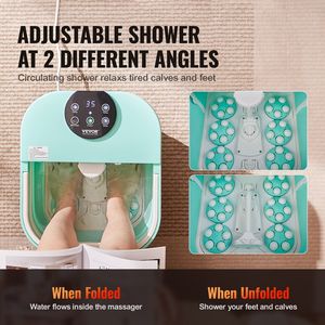 Vasca per Pedicure Riscaldata Pieghevole 95-118F con 30 Massaggi e Doccia Regolabile per Piedi - Product Image 3