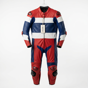Traje de Carreras de Motocicleta Específico para Motociclistas, Hecho a Mano con Cuero Vacuno Genuino - Product Image 2