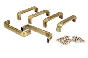 Poignée de porte en laiton massif, finition antique, robuste, pour porte principale, quincaillerie durable résistante à la rouille - Product Image 2